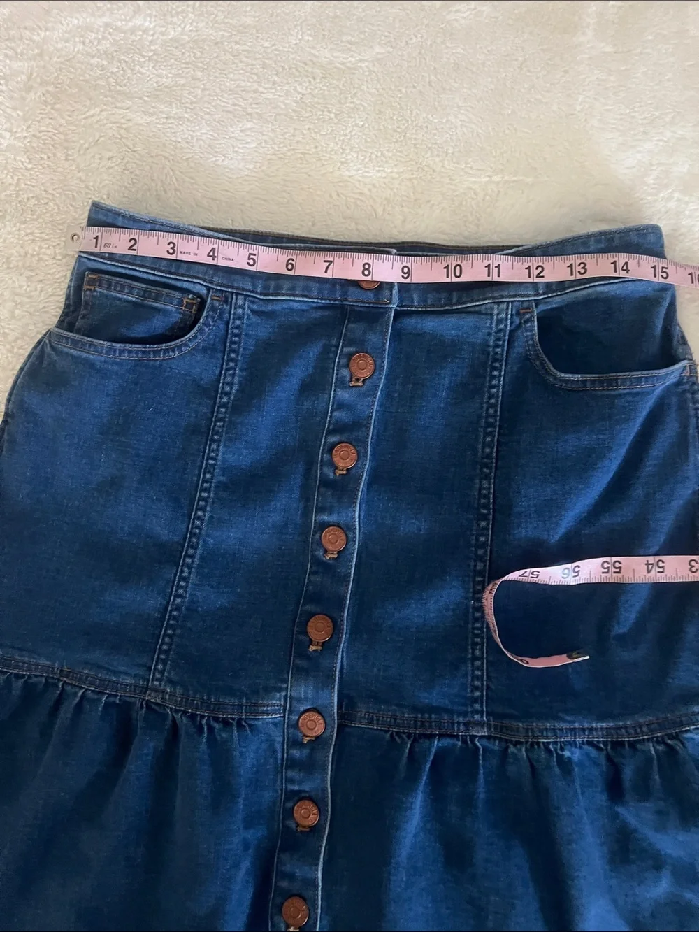 Madewell women’s jean Dark Blue Button-Front Denim Midi Skirt size 29 - Picture 12 of 16